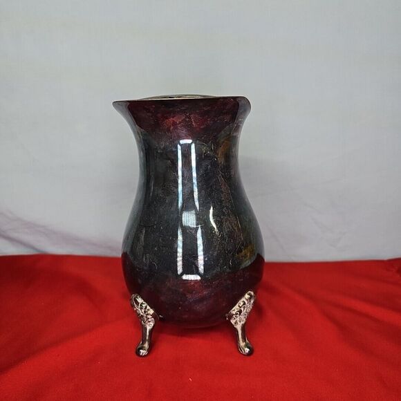Leonard Silver Plated Water Pitcher 9''Tall Claw Footed w/Ice Guard VTG Patina - Picture 4 of 13